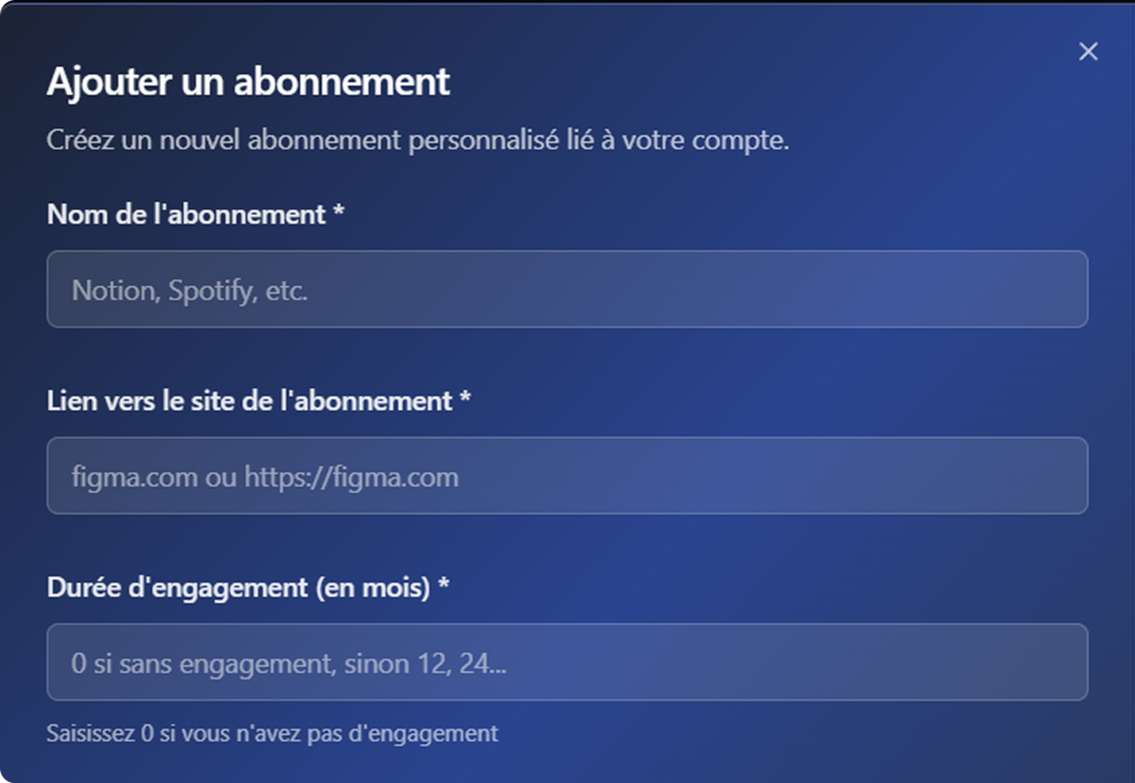 fonctionnalités gestion abonnements